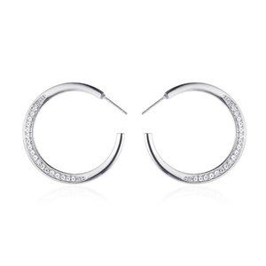3/$20 New Silver Rhinestone Hoop Earrings
